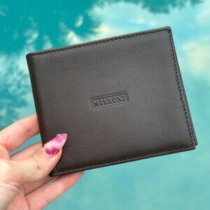 Missoni Dark Brown Leather Bi-Fold Wallet